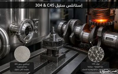 إستانلس ستيل 304 ضد C45 - مقاومة الصدأ ضد القوة والصلادة القابلة للتصليد! (مع مقارنة كيميائية)