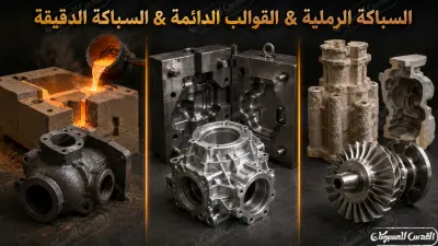 أنواع سباكة المعادن: الرملية والقوالب الدائمة والدقيقة — ومتى تناسبك كل طريقة؟