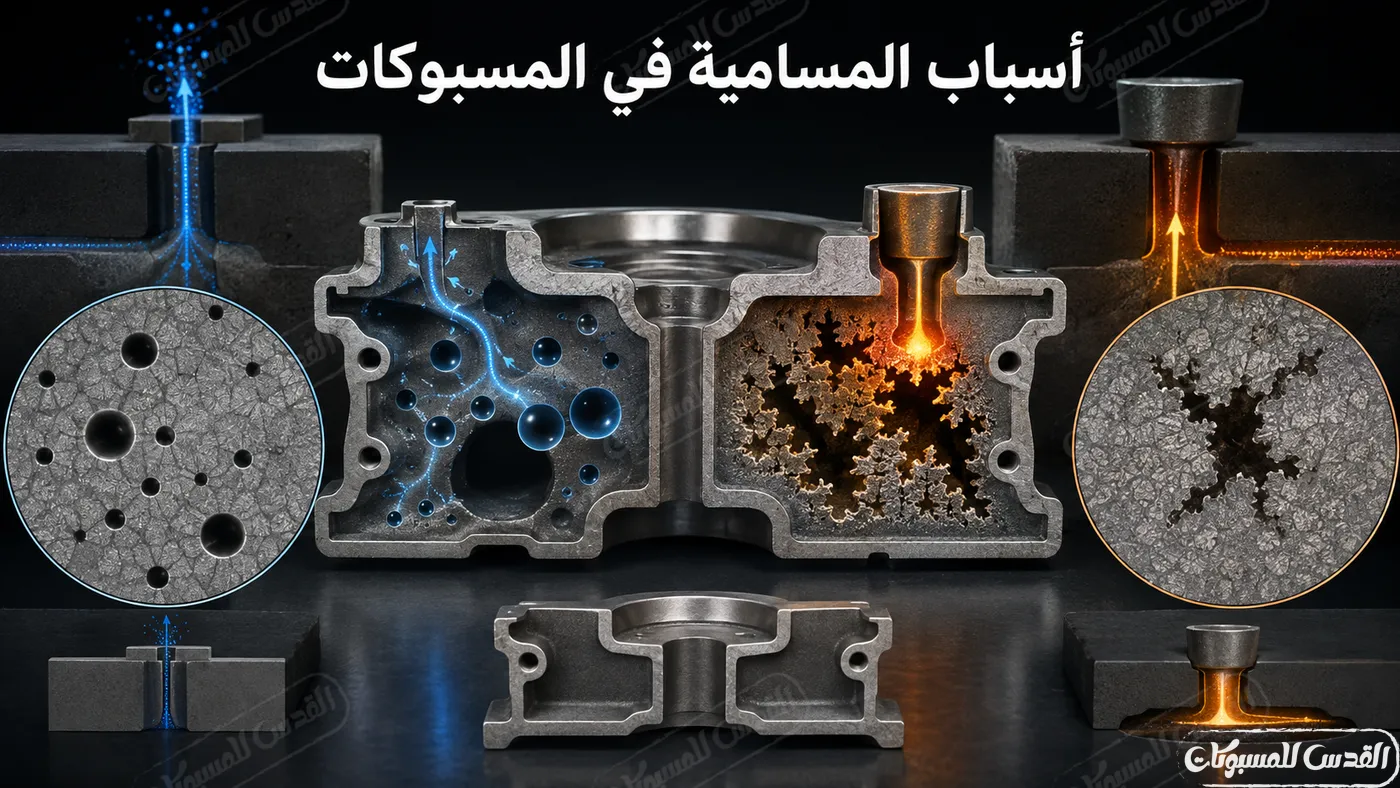أسباب المسامية في المسبوكات: من أين تأتي الفقاعات؟ وكيف تُمنع؟
