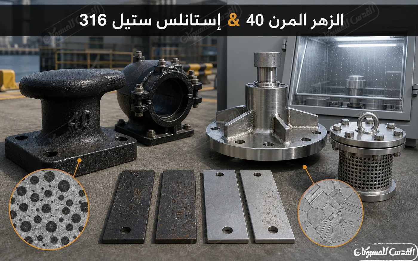 الزهر المرن 40 ضد إستانلس ستيل 316 - قوة ضد تآكل الأحماض والكلوريدات! (مع مقارنة كيميائية)